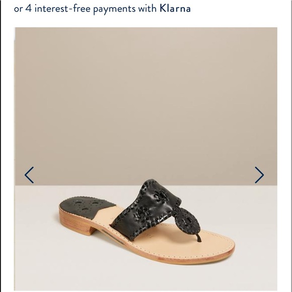 Jack Rogers Black leather Flat sandal - Picture 1 of 5